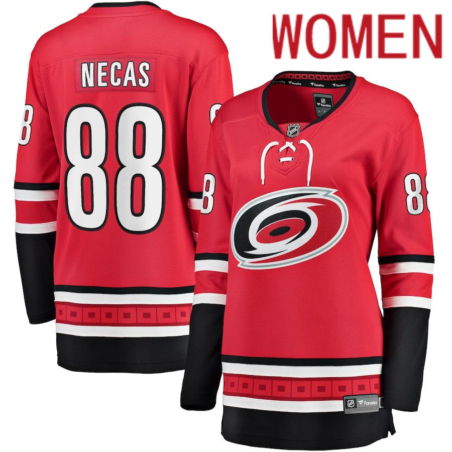 Women Carolina Hurricanes #88 Martin Necas Fanatics Branded Red Alternate Breakaway Player NHL Jersey->columbus blue jackets->NHL Jersey